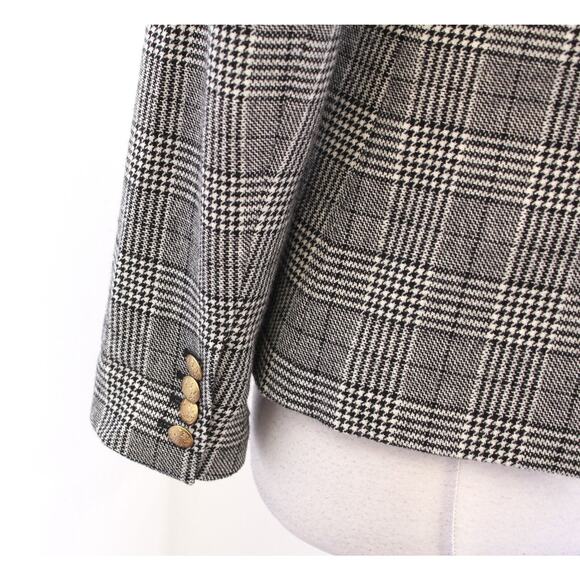J Crew Regent Blazer in Glen Plaid Size 4 Houndstooth Tweed Wool Blend Jacket - Picture 8 of 8